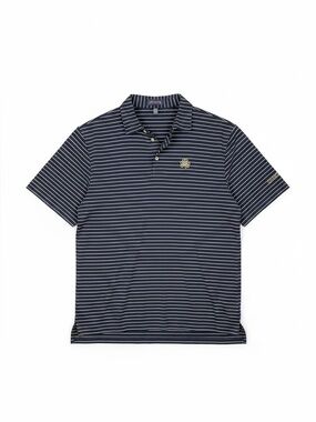 Peter Millar Erin Hills Golf Polo Navy Yellow Striped Performance Men’s XL